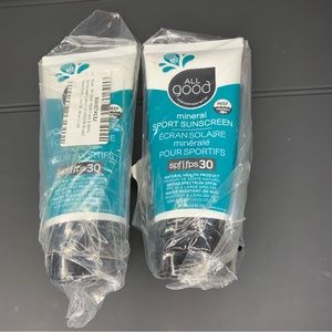 2 sealed containers ALL GOOD mineral SPORT SUNSCEEN spf 30